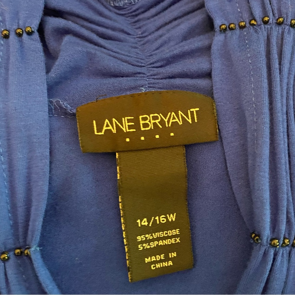 Lane Bryant Cobalt Blue Beaded Cardigan Plus 14/16 Statement Layering Piece - Picture 8 of 8